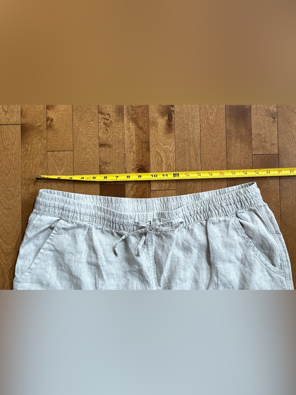 LL Bean 100 Percent Linen Wide Leg Casual Dress Pants Oatmeal Size 18W - Picture 3 of 7